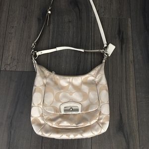 Coach Kristin Signature Beige Canvas Hobo Bag